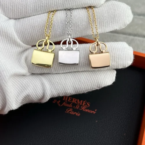 Hermes Handbag Pavé Pendant Necklace