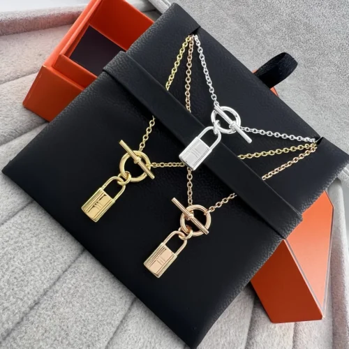 Hermes Padlock Polished Pendant Necklace