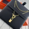 Hermes Padlock Polished Pendant Necklace