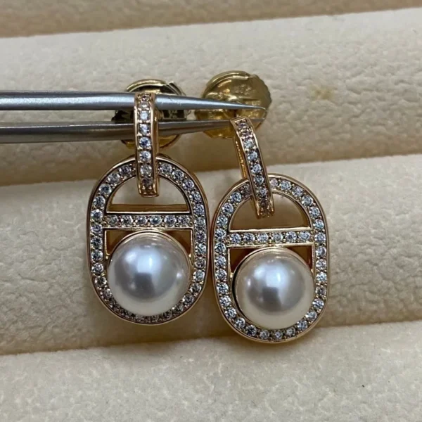 JWHERMES0062-01 Hermes Anchor Link Earrings