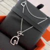 Hermes Enamel Horse Head Pendant Necklace