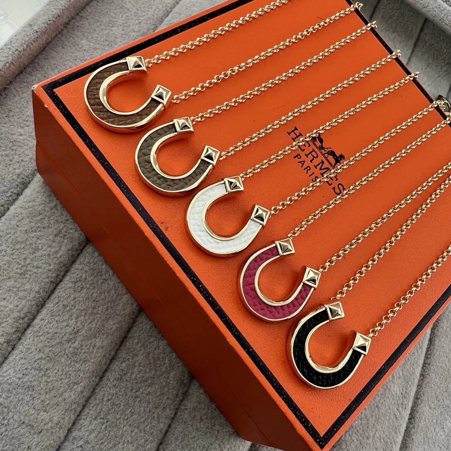 Hermes Horseshoe Pendant Necklace
