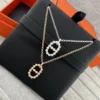 Hermes Anchor Link Polished Necklace