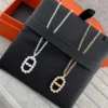Hermes Anchor Link Polished Necklace