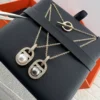 Hermes Anchor Link Pavé Necklace