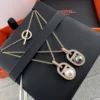 Hermes Anchor Link Pavé Necklace