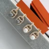 Hermes Anchor Link Pavé Stud Earrings