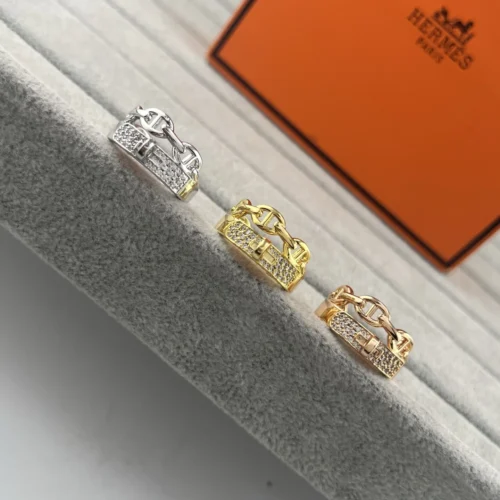 Hermes Anchor Link Stone-Accented Ring