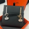 Hermes Anchor Link Pavé Necklace