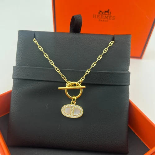 Hermes Anchor Link Pavé Necklace