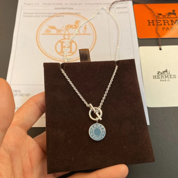 JWHERMES0125-01 Hermes 925 Silver Necklace