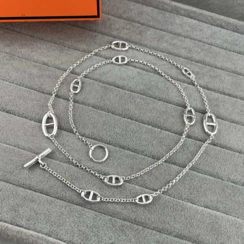 Hermes Anchor Link Polished Long Necklace