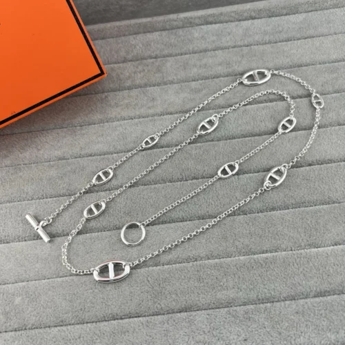 Hermes Anchor Link Polished Long Necklace