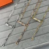 Hermes Anchor Link Pavé Necklace