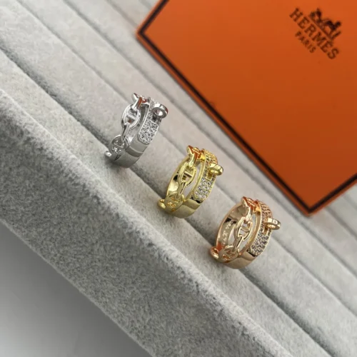 Hermes Anchor Link Stone-Accented Ring