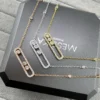 Messika Move Three-Stone Pavé Necklace