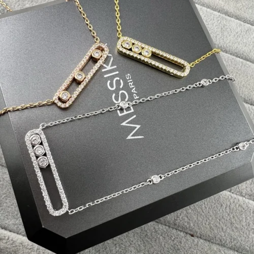 Messika Move Three-Stone Pavé Necklace