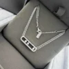 Messika Move Chain Link Three-Stone Double-Layer Necklace