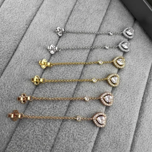 Messika Heart Tassel Stud Earrings