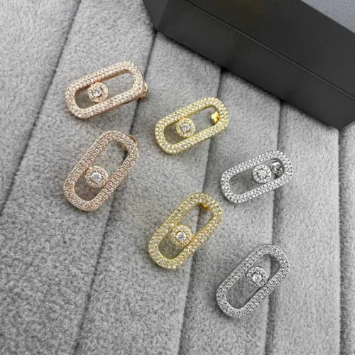 Messika Move Single-Stone Pavé Stud Earrings