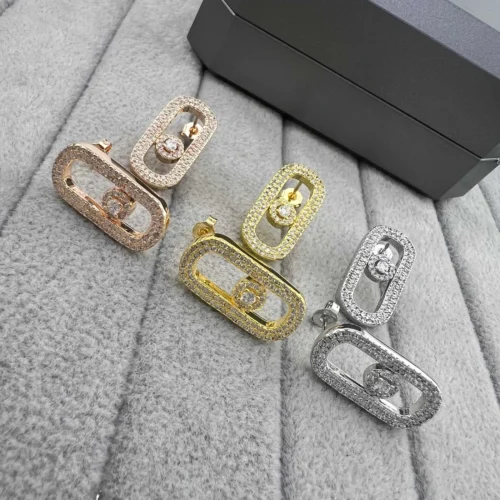 Messika Move Single-Stone Pavé Stud Earrings