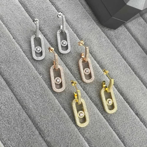 Messika Move Single-Stone Pavé Earrings