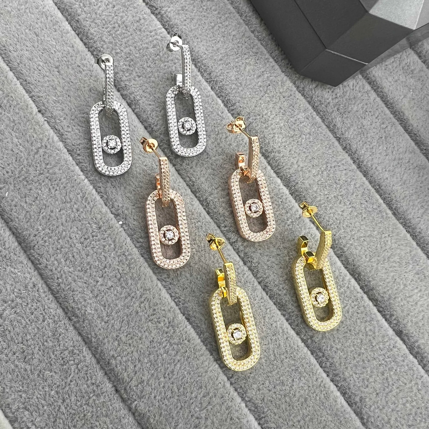 Messika Move Single-Stone Pavé Earrings