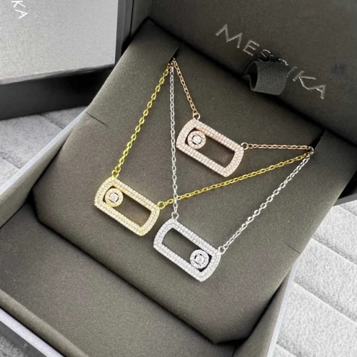 Messika Move Single-Stone Pavé Necklace