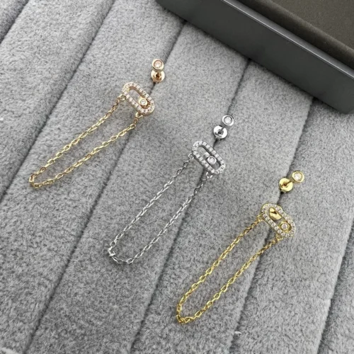 Messika Move Single-Stone Asymmetric Stud Earrings