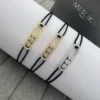 Messika Three-Stone Pavé Black Cord Bracelet
