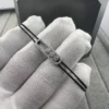 Messika Three-Stone Pavé Black Cord Bracelet