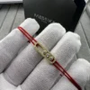 Messika Three-Stone Pavé Red Cord Bracelet