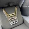 Messika Move Chain Link Three-Stone Double-Layer Necklace