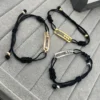 Messika Move Three-Stone Black Cord Bracelet