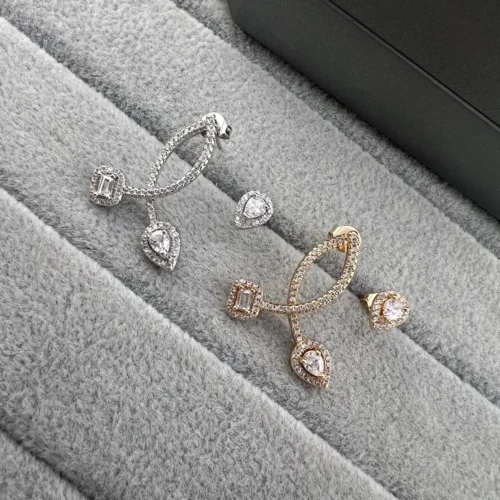 Messika Teardrop Asymmetric Stud Earrings