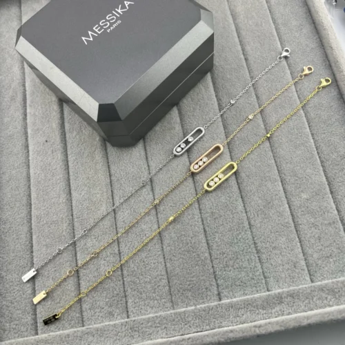 Messika Move Three-Stone Textured Bracelet