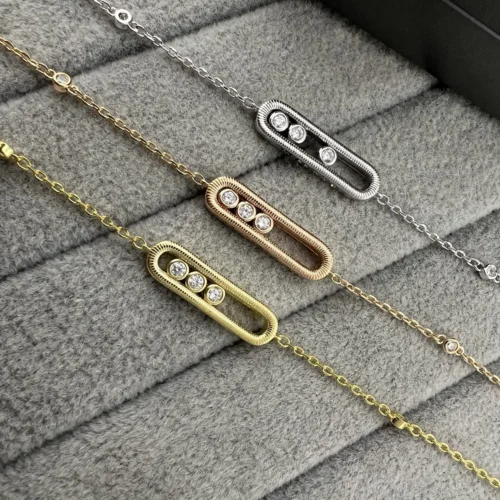 Messika Move Three-Stone Textured Bracelet