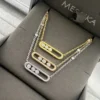 Messika Three-Stone Textured Necklace