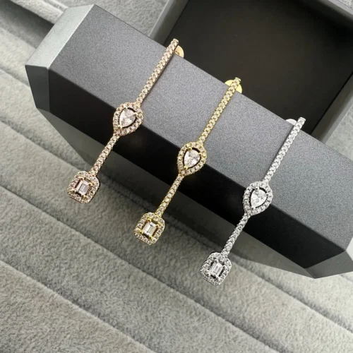Messika Teardrop Asymmetric Stud Earrings