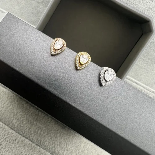 Messika Teardrop Asymmetric Stud Earrings