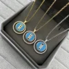 Messika Turquoise Three-Stone Pavé Long Necklace