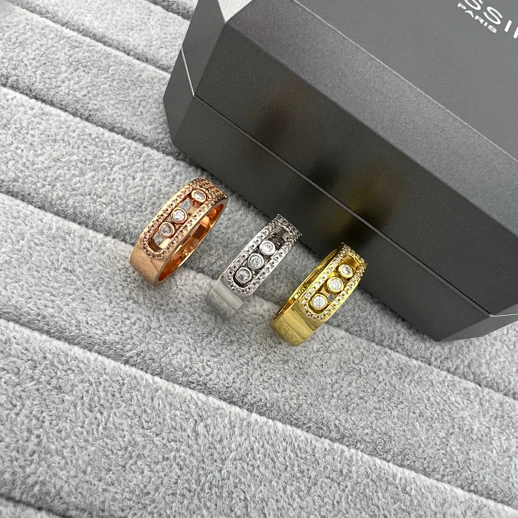Messika Move Three-Stone Pavé Ring