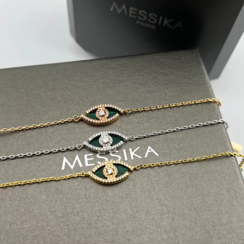 Messika Lucky Eye Malachite Pavé Bracelet