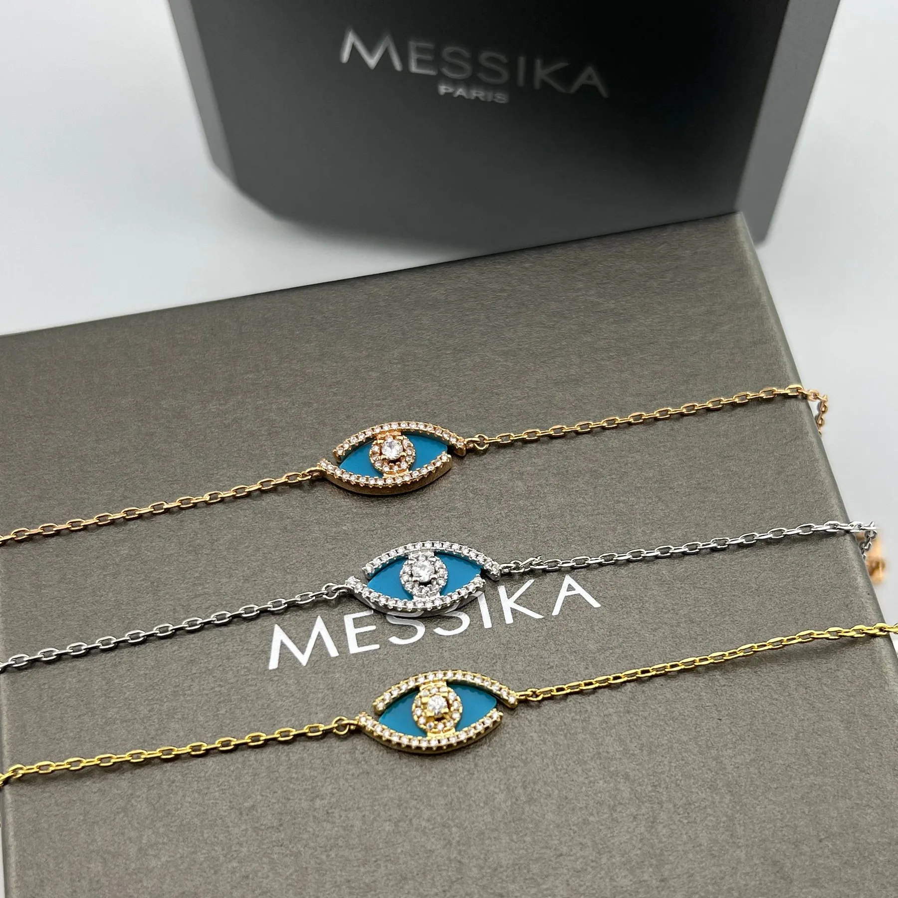 JWMESSIKA0071-01 Messika Lucky Eye Turquoise Pavé Bracelet