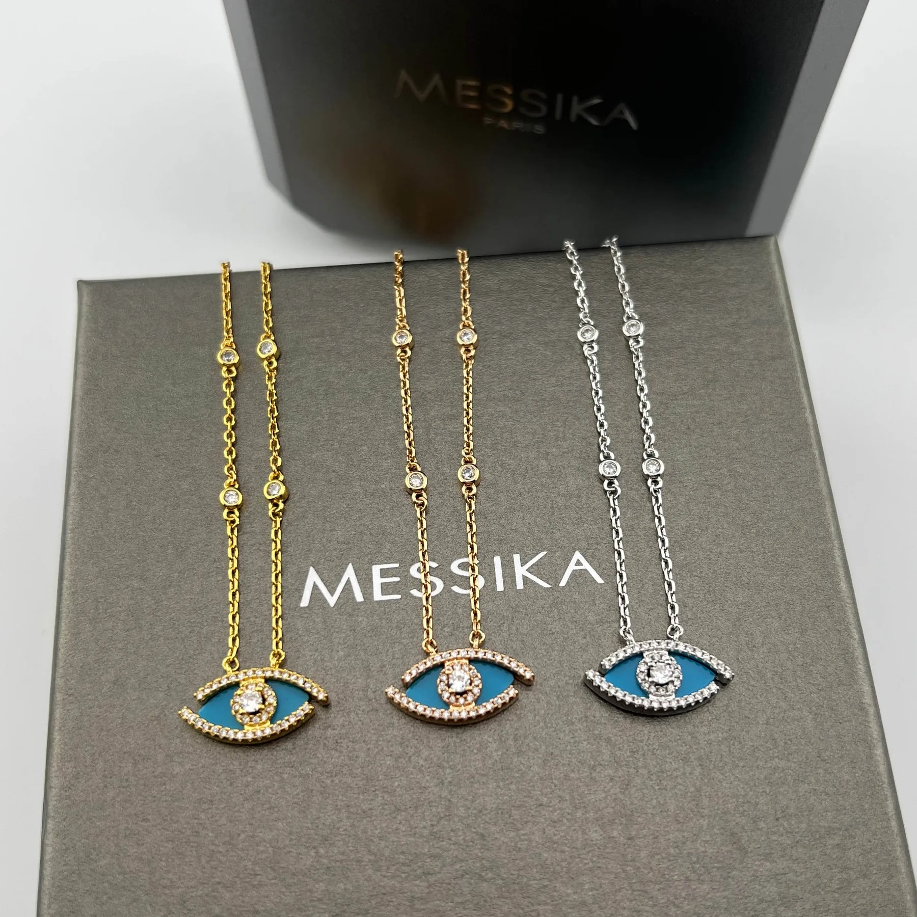 JWMESSIKA0072-01 Messika Lucky Eye Turquoise Pavé Necklace