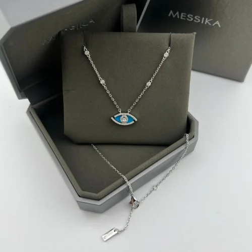 Messika Lucky Eye Turquoise Pavé Necklace