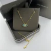 Messika Lucky Eye Turquoise Pavé Necklace