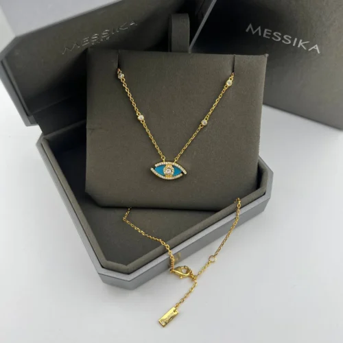 Messika Lucky Eye Turquoise Pavé Necklace
