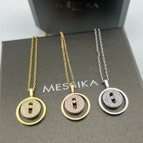 Messika Lucky Move Single-Stone Pavé Necklace
