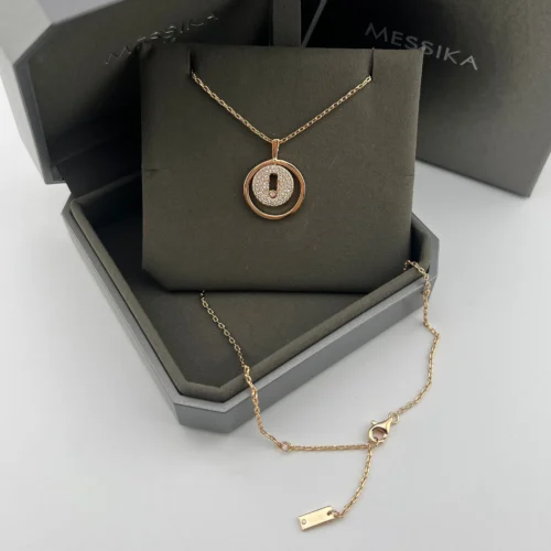 Messika Lucky Move Single-Stone Pavé Necklace